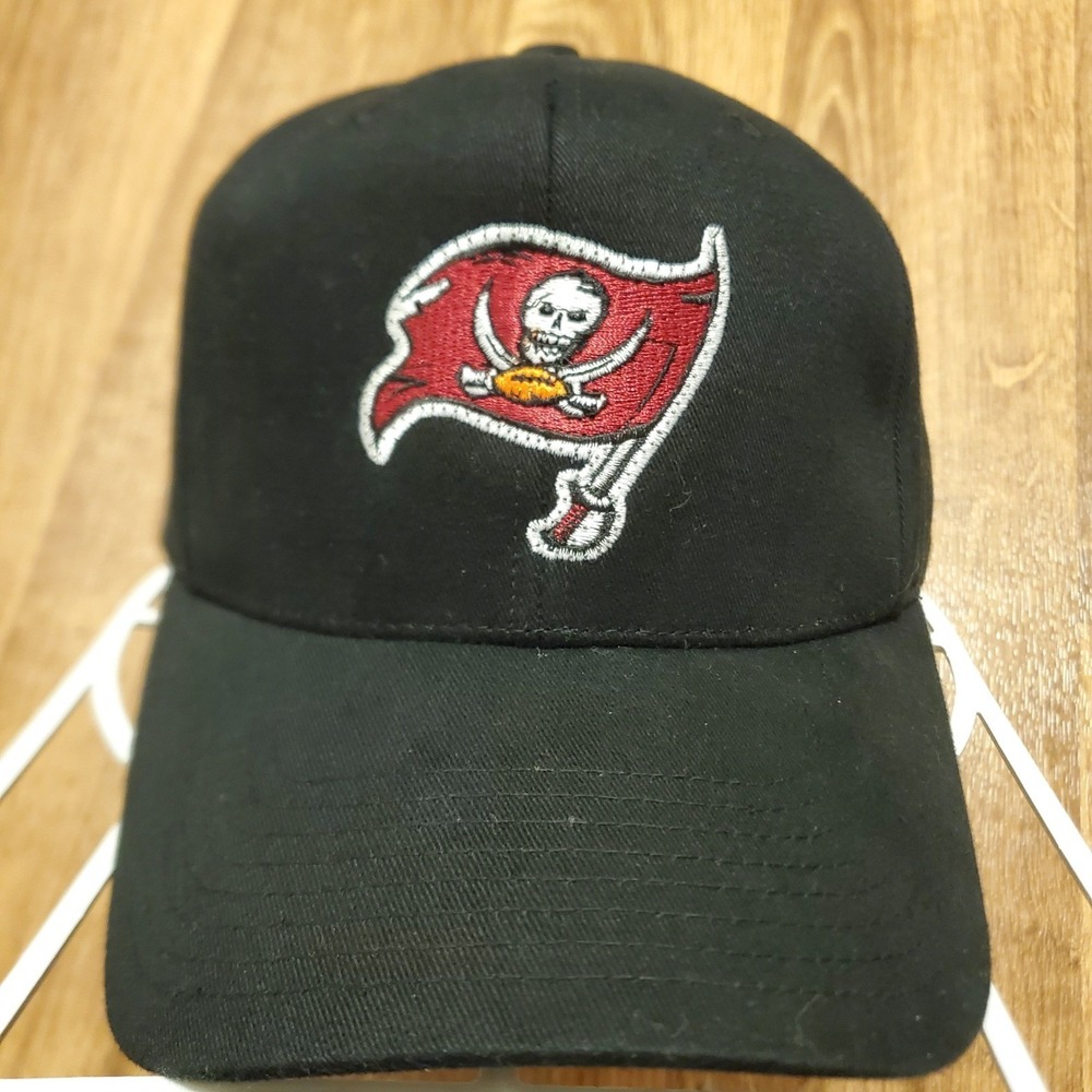 Vtg Tampa Bay Buccaneers Hat Cap Adult Strapback Black Light Up NFL Logo 7